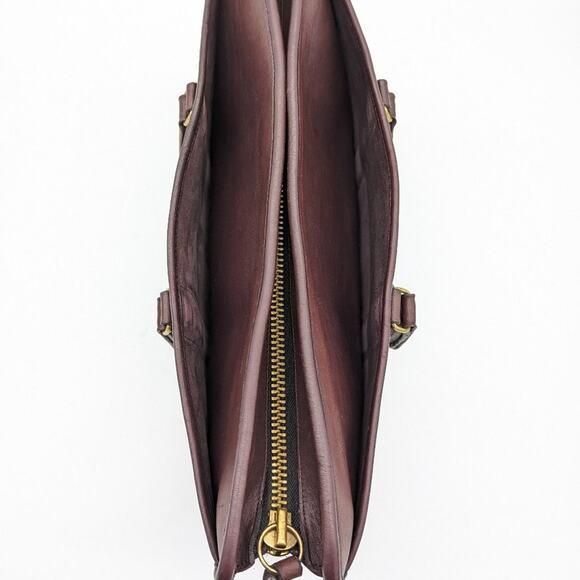 Coach Vintage Embassy Briefcase Mahogany Brown Leather Zip Close Made in USA - Picture 3 of 12